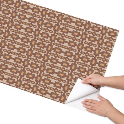 Coloray Meubel Wrap Folie - Bruin Meubelfolie - 65x130 cm - Meubel Wrap Folie Retro patroon - Plakfolie Meubels - Retro Meubelfolie - Decoratiefolie Zelfklevend - Slaapkamer decoratie - Achtergronden en patronen