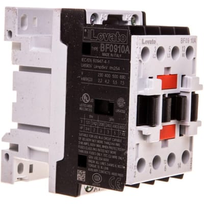 Contacteur de Puissance 3P 9A 4,2Kw à 400Vac Ac3, Bobine 230Vac 50/60Hz, 1O 0F Bf0910A230