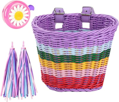 DailySupplies® Fietsmand Kinderfiets - Kinderfietsmand - Fietskrat Kinderfiets - Regenboog