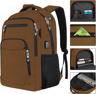 MODFU Laptop Rugzak & Backpack – 15.6 inch – 33×20.3×48.3 cm – Waterafstotend – Met USB Oplaadpoort & Anti-diefstal Vak – Geschikt voor Werk, Studie & Reizen – Oxford Stof