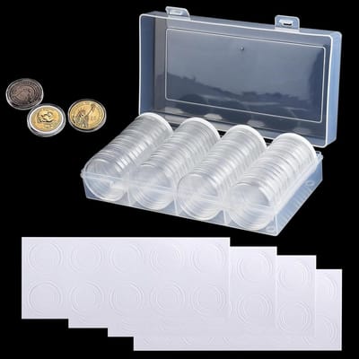 Coin Capsules voor Muntenopslag - 60 Stuks, Geschikt voor 40 mm Munten, Bescherming en Organisatie