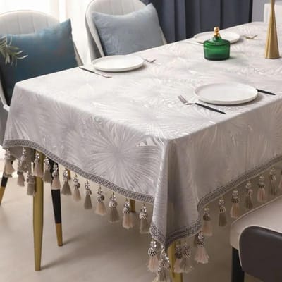 Nappe de table à thé simple et légère, nappe de luxe nordique, nappe rectangulaire américaine occidentale, housse de chaise 140*140cm beige