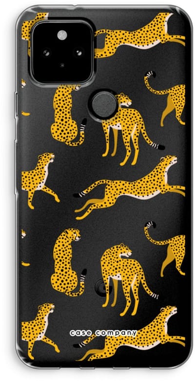 Case Company® - Hoesje geschikt voor Google Pixel 5 hoesje - Luipaard - Soft Cover Telefoonhoesje - Bescherming aan alle Kanten en Schermrand