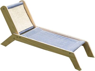 Verhoogde kattenhangmat voor binnen en buiten, comfortabele kattenbed met sisal krabpaal, ideaal voor alle seizoenen en ontspanning