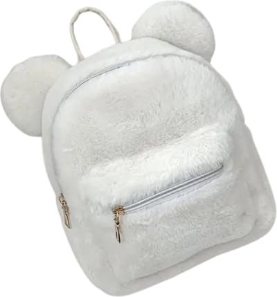 Livano Teddy Tas - Fluffy - Rugzak - Backpack - Schooltas - Dames - Heren - Meisje - Jongens - Wit