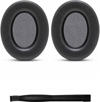 Set Oorkussens voor Skullcandy Koptelefoon - Crusher ANC 2 Oorkussen - Kunstleer met Traagschuim - Zwart