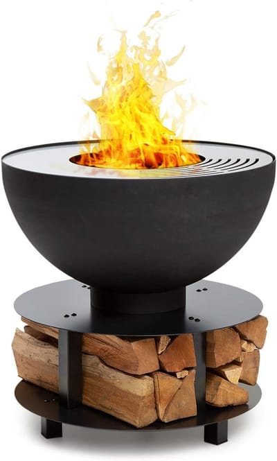 Vuurschaal BBQ - Buitenhaard Grill - Gezellige Avonden - Water en Vorstbestendig - Ø 60 cm - Zwart