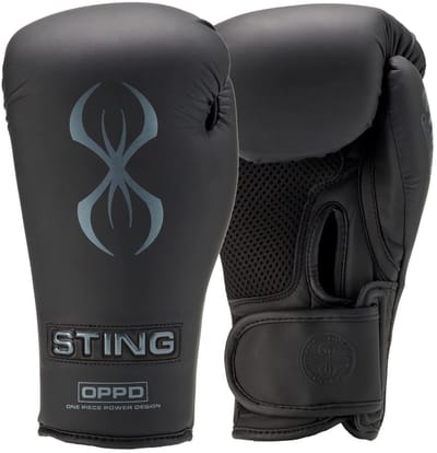 STING Bokshandschoen ARMAONE | Gun metal Grijs | klittenband (Maat: 10OZ)