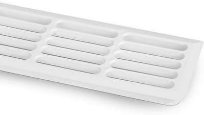Ventilatierooster - Sleufperforatie - Werkblad Ventilatie - Inclusief Bevestigingsclips - 476 x 80 mm - Wit