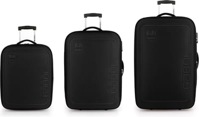 Gabol Orbit 2 wielen Kofferset 3-delig met uitbreidingsplooi - Zachte bagage - Combinatieslot - Black