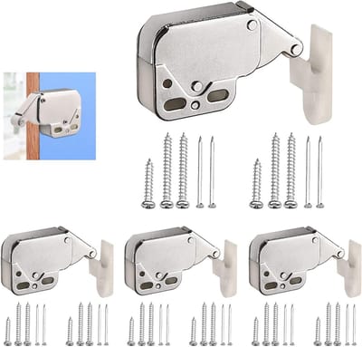 Automatische veerslot voor ramen, schuren en kasten - 4 stuks mini vergrendeling met touch catch systeem