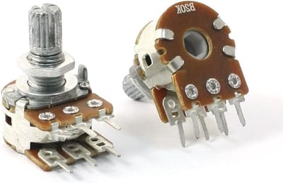 Dubbele Potentiometer - Variabele Weerstand - Elektronica Bediening - Lineaire Aanpassing - 2 Stuks 20K Ohm - Zoals Afgebeeld
