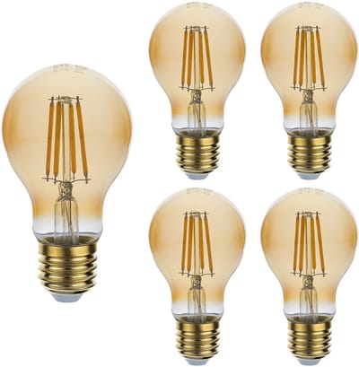Optonica LED Filament Lamp A60 E27 - 8W (vervangt 55W) - 720lm - 2700K Warm Wit - 230V - Ø60mm - Energiezuinig - 5 stuks