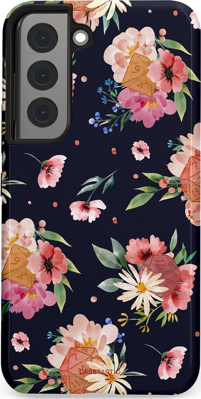 Casetastic Hoesje Geschikt voor Samsung S22 - Stijlvolle Beschermende Duo-layer Case - Bloemenkracht met D20