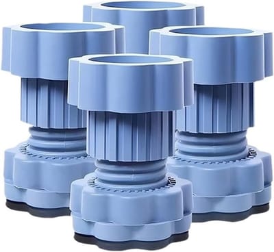 Wasmachine Voetkussens - Apparaat Stabilisatoren - Trillingen Dempen - Verstelbare Hoogte - 7cm Diameter - Grijs