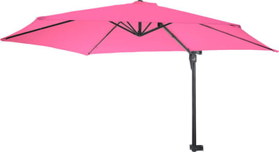 Wandparasol Casoria, hangparasol zweefparasol parasol, 3 m kantelbaar, polyester aluminium/staal 9 kg ~ roze-rozerood