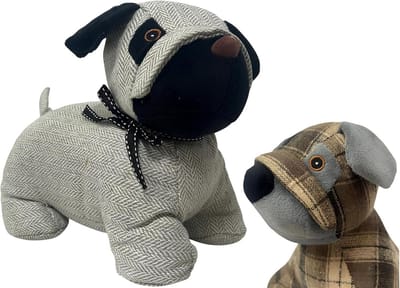 Decoratieve Deurstopper - Hond Deurblok - Binnendeuren Blokkeren - Zwaar Stoffen Ontwerp - 29 cm - Meerkleurig