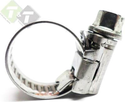 Slangklem RVS, 8mm breed, 16 tot 27mm bereik