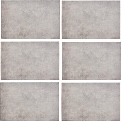 Secret de Gourmet tafel placemat - 6x - Natuursteen look - grijs - pvc - 45 x 30 cm - Tafel onderleggers