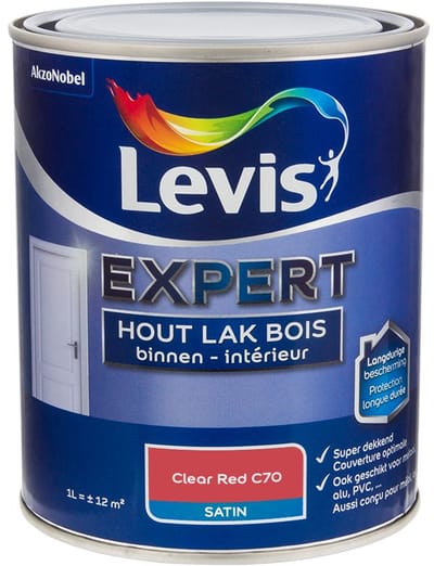 Levis - Expert Hout Lak Binnen Satin Mix - Clear Red C70 - Mengverf - 1 L