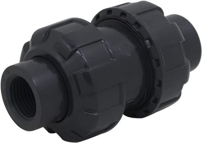 Terugslagklep dubbele wartel binnendraad 1/2" - 2" keerklep water pvc