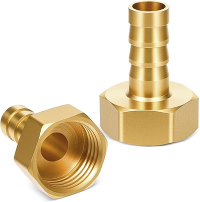 2 pcs brass hose hose tub, 1/2 inch hose connection 10 mm with female thread for water, air, oil, gas, high pressure - ShopVlot
