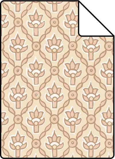 Proefstaal ESTAhome behang vintage bloemen beige en roze - 26.5 x 21 cm - 132010-S