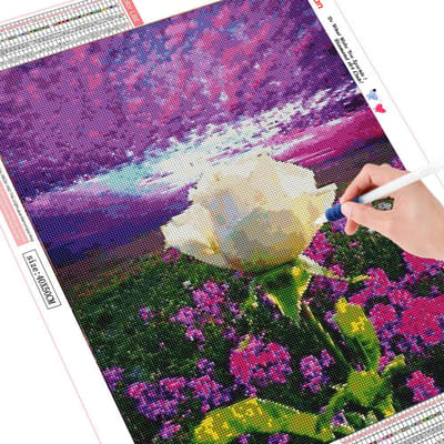 Borduren Kruissteek Landschap Rond Diamantmozaïek Diamantschilderen Roos Kristal Hars Decor 20X30