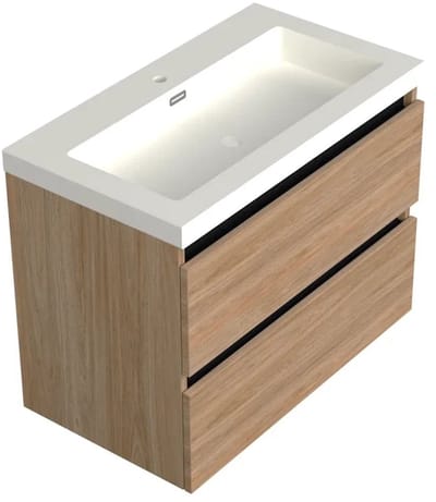 Dutchline Badmeubel Onderkast - Uludag - 80x46cm - 2 Lades - 1 Uitsparing