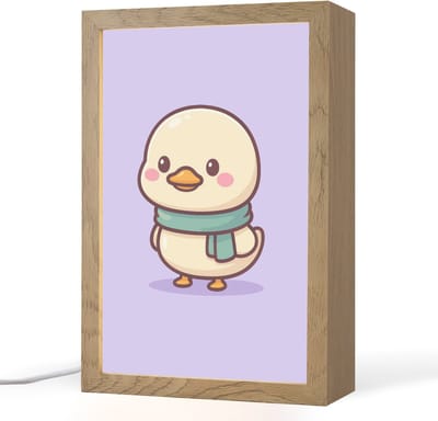 Nachtlampje 20x30 cm - Kinder lampje - Eend - Sjaal - Paars - Tafellamp kinderkamer - Slaapkamer lamp - Bedlamp kinderen - Kinderlampje stopcontact - Wandlamp babykamer - Nachtlampjes