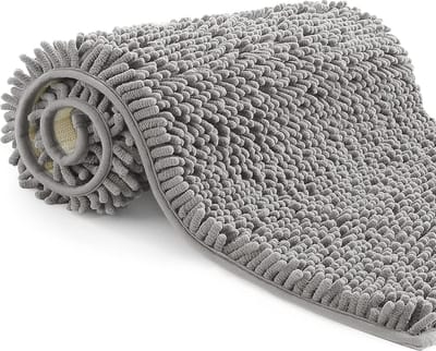 Zachte Antislip Badmat voor Douche en Bad - Langharig Grijs 70x120cm