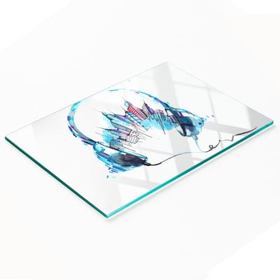 Decoratieve glazen keukensnijplank City Whispers 80x52 cm