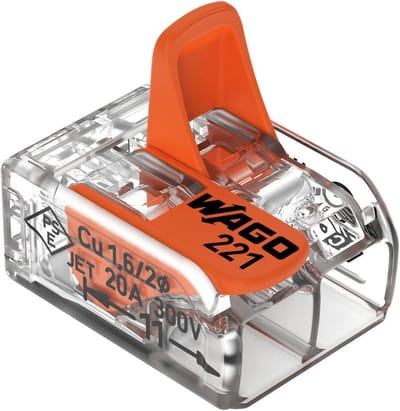 Wago verbindingsklem 2-VOUDIG 0,2-4 MM² - Doorvoerconnector per 5 stuks