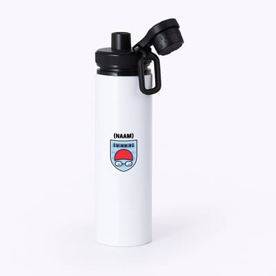 Hacebo® - Zwem met eigen naam waterfles met draaidop zwart - Zwemmen - Zwemmer - Sport - water fles - 850ML