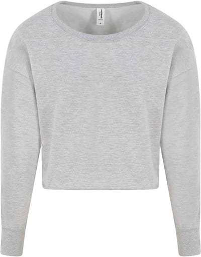 Dames Cropped Sweatshirt Heather Grijs L