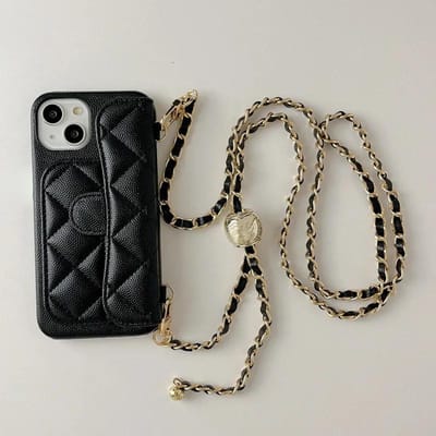 Crossbody Telefoonhoesje voor IPhone 14 Plus 15 13 12 Pro Max 11 Kaarthouder Portemonnee Verstelbaar Koord Schouderband Lederen Hoes iPhone 13 Pro Max
