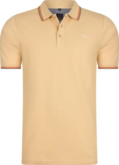 Mario Russo Polo shirt Edward - Polo Shirt Heren - Poloshirts heren - Katoen - Beige