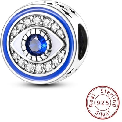 100% Koper Metaal Oog van de Duivel Gloeiende Vuurvlieg Hanger Kralen Component Charme Kralen Componenten Kralen Componenten Compatibel Met Authentiek Origineel MULA gray