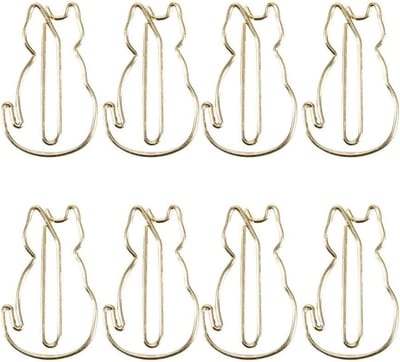 Schattige kattenvormige metalen paperclips, stevige bladwijzers voor kantoor en school, 12 stuks 3x2cm