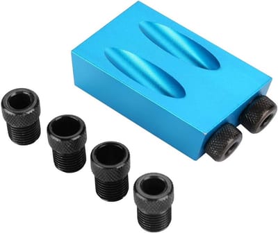 Dailygoody - Plastic schuin gat klepstandsteller - Aluminium hoek boormal - 15 graden - Booradapter 6/8/10 mm - Voor houtwerk - Klussen