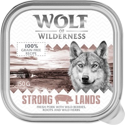 6x150g Adult Strong Lands Varken Wolf of Wilderness Hondenvoer nat