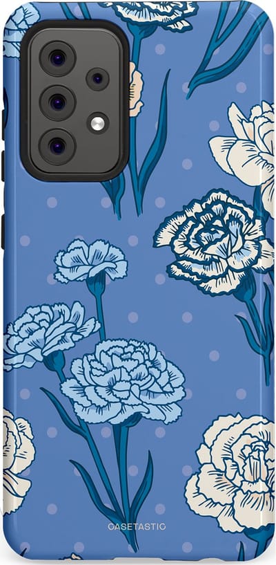 Casetastic hoesje geschikt voor Samsung Galaxy A52 (2021) 5G / Samsung Galaxy A52 (2021) 4G - Dubbellaagse bescherming - Anjer melange - Fashion Case - Lavendel Petrol Zilver