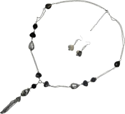 Behave - dames sieradenset zilverkleur grijs - avond look - elegant