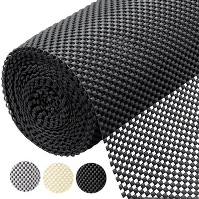 Lademat-Waterdichte en antislip kastmatten-Antislipmat -koelkastmatten- Beschermer Keuken & Meubels-Ladebeschermer - Keukenlade Beschermer-Niet-Klevende-geschikt voor keukens, planken en kasten-Op Maat Knipbaar-30x150cm-PVC-zwart