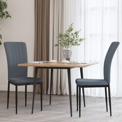 vidaXL - Eetkamerstoelen - 2 - st - fluweel - donkergrijs