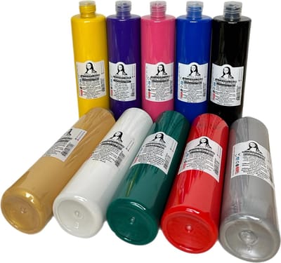 Südor Textielverf set 10 x 500 ml. Wasbestendige textielverf voor lichte stoffen. Wasmachinebestendig, wasbestendig. Fixatie door strijken (10-kleurenset)