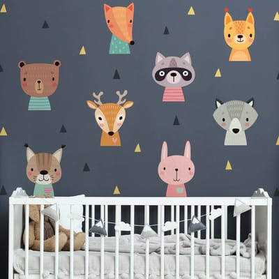 Muurstickers - Babybosdieren - Zelfklevende stickers - 110x165cm