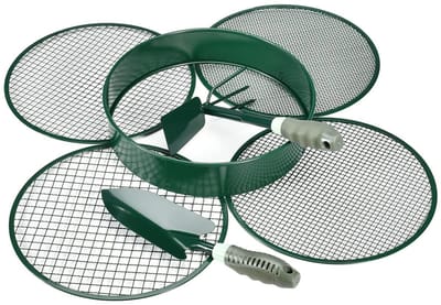 Dailygoods- Tuinzeef 30 cm - Roestvrij Staal - 4-in-1 Inzetstukken 3/6/9/12 mm - Tuingereedschap - Schep/Schoffel - Duurzaam Gebruik - Grondzeef