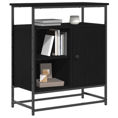 vidaXL - Dressoir - Zwart - Eiken - 69 - x - 35 - x - 80 - cm - Bewerkt - hout