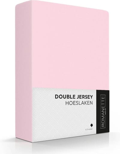Romanette Hoeslaken Double Jersey Roze 80/90/100 x 200/210/220 cm
